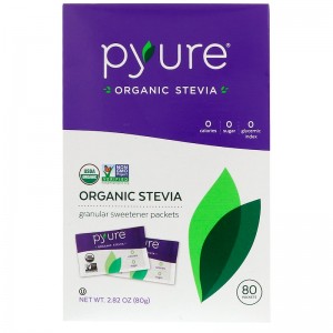 Pyure, Organic Stevia Granular Sweetener Packets, 80 Count, 2.82 oz (80 g)