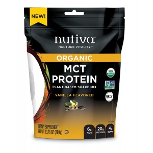 Nutiva Organic MCT Protein Plant-Based Shake Mix, Vanilla