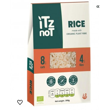 iTz noT jusT RICE (Pack of 1, 200g) Ready cooked, Shirataki, Moyu, Konjac Plant Fibre Pasta, Low Carb, & No Added Preservatives, Healthy, Gluten Free, Gut Health. 100% Natural