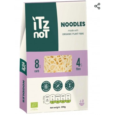 iTz noT jusT NOODLES (Pack of 1, 200g) Ready cooked, Shirataki, Moyu, Konjac Plant Fibre Pasta, Low Carb, & No Added Preservatives, Healthy, Gluten Free, Gut Health. 100% Natural