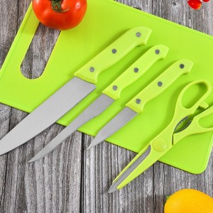  Stainless Steel Knives & Cutting Board Set 