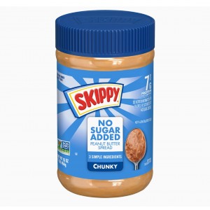SKIPPY Peanut Butter Spread No Sugar Added, Chunky