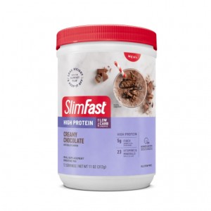 SlimFast High Protein Smoothie Mix, Creamy Chocolate, 12 Serving Container