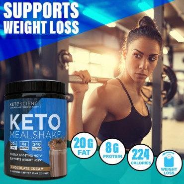 Keto Science Keto Meal Shake, Chocolate Cream, 590g Powder