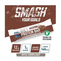 Applied Nutrition Diet Protein Bar, High Protein, Low Sugar Protein Snack Bar with Added Vitamins - Chocolate Carmel Crisp